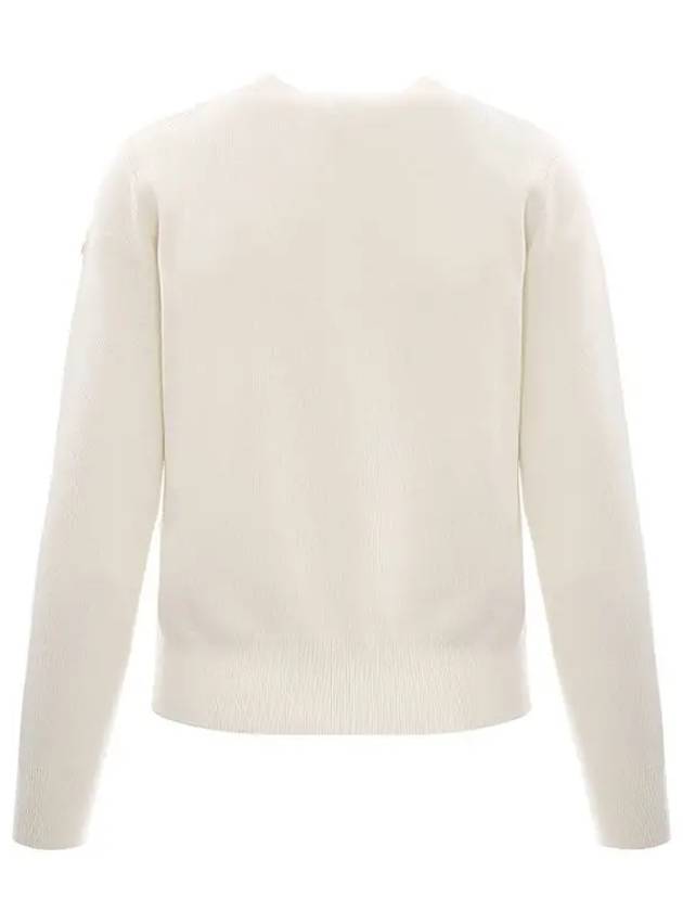 Women's Padded Wool Zip-Up Cardigan White - MONCLER - BALAAN 4