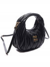 Wander Matelasse Nappa Leather Hobo Mini Bag Black - MIU MIU - BALAAN 4