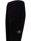 Cotton Canvas Straight Pants Black - STONE ISLAND - BALAAN 5