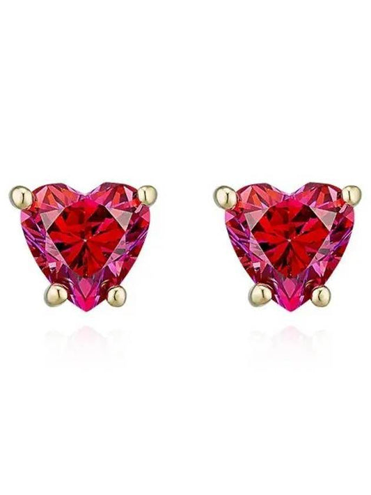 Stilla Heart Stud Earrings Red - SWAROVSKI - BALAAN 1