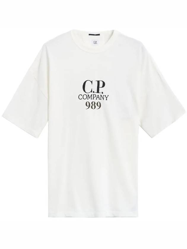 20/1 Jersey Boxy Logo Short Sleeve T-Shirt White - CP COMPANY - BALAAN 3