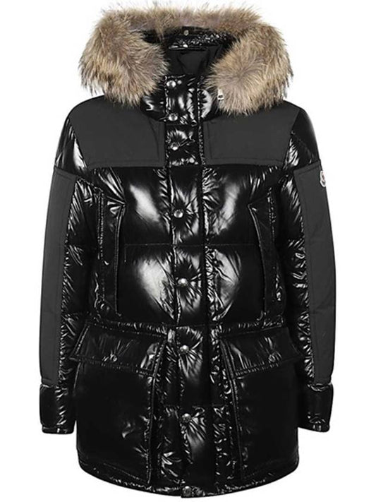 Men's Frey Fur Hood Padded Black - MONCLER - BALAAN 2