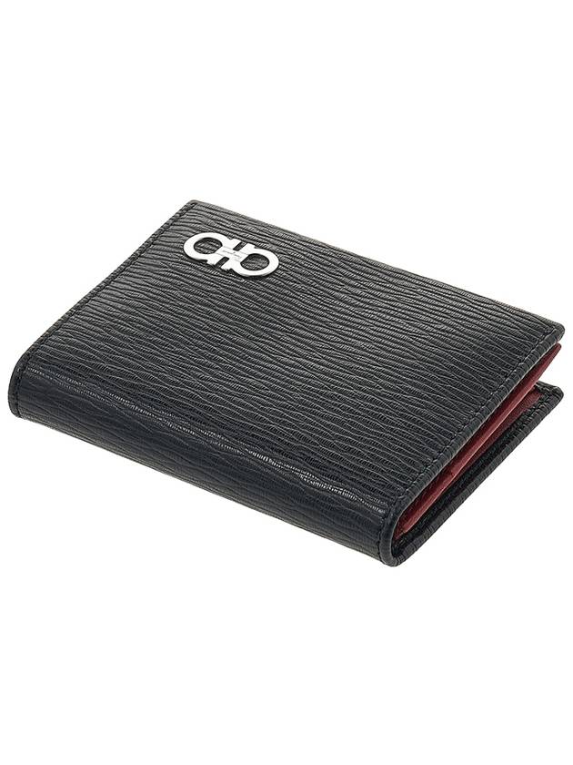 Ferragamo Men's Double Gancini Decorated Bifold Wallet 66 A062 NERO RED 0685948 - SALVATORE FERRAGAMO - BALAAN 4