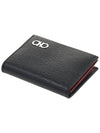 Men's Double Gancini Decorated Bifold Wallet 66 A062 NERO RED 0685948 - SALVATORE FERRAGAMO - BALAAN 4