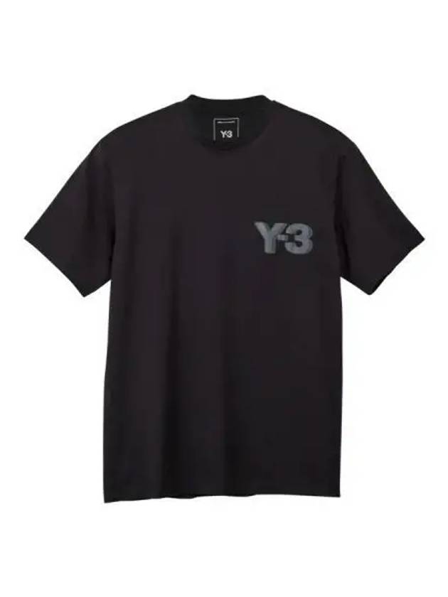 Y 3 logo short sleeve t shirt black - Y-3 - BALAAN 1