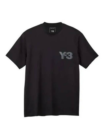 Y 3 logo short sleeve t shirt black - Y-3 - BALAAN 1