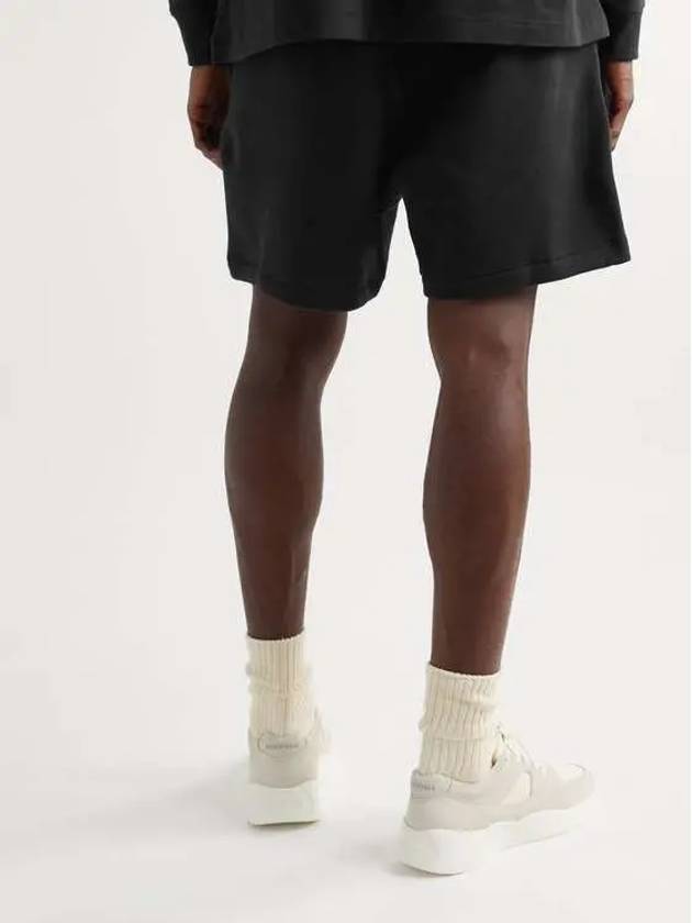 Fear of God Essential Leg Logo Flock Cotton Blend Shorts Pants - FEAR OF GOD ESSENTIALS - BALAAN 2