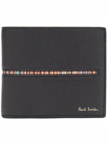 Artist Striped Edge Line Grain Leather Beefold Wallet Half Wallet - PAUL SMITH - BALAAN 1