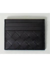 Intrecciato Leather Card Wallet Black - BOTTEGA VENETA - BALAAN 3