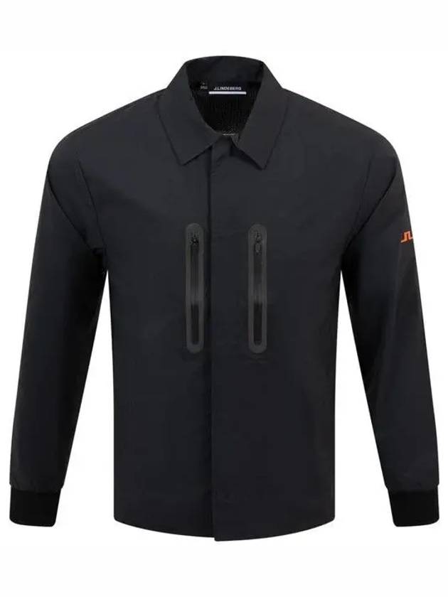 Pirro Rib Cuff Golf Long Sleeve Shirt Black - J.LINDEBERG - BALAAN 2