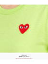 Women Heart Patch Short Sleeve T Shirt P1 T271 2 Lime - COMME DES GARCONS PLAY - BALAAN 7