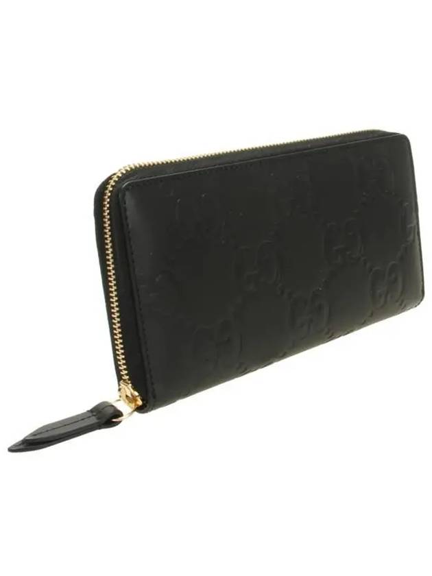 Debossed Logo Leather Long Wallet Black - GUCCI - BALAAN 3