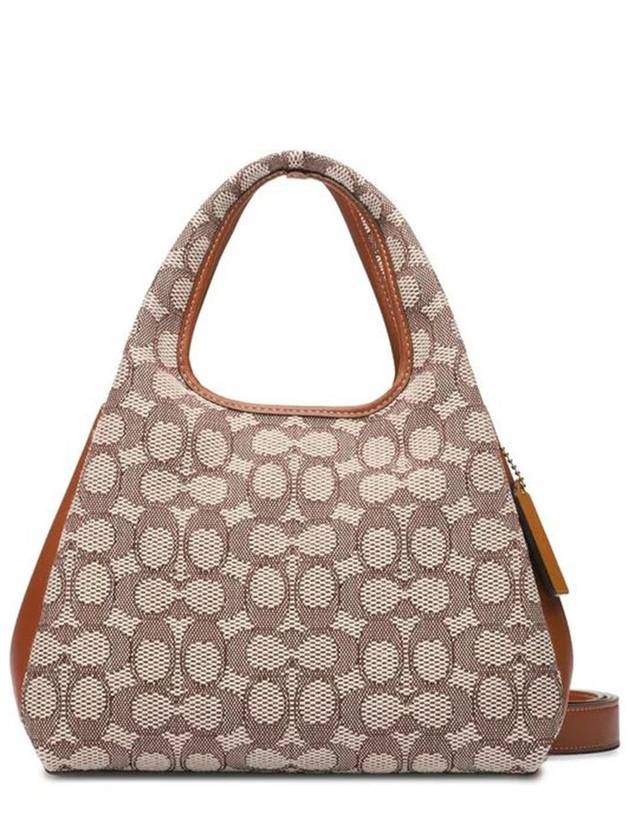 Lana 23 Signature Jacquard Shoulder Bag Brown Beige - COACH - BALAAN 2