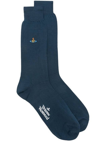 Embroidery ORB Knit Socks Blue - VIVIENNE WESTWOOD - BALAAN 2