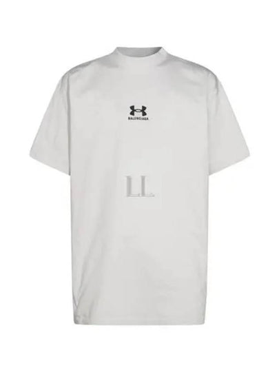 Embroidered Logo Short Sleeve T-Shirt Grey - BALENCIAGA - BALAAN 2