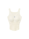 Women's Logo Blue Knit Sleeveless Ivory - NDA - BALAAN 1