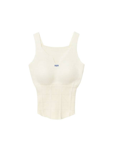 Women's Logo Blue Knit Sleeveless Ivory - NDA - BALAAN 1