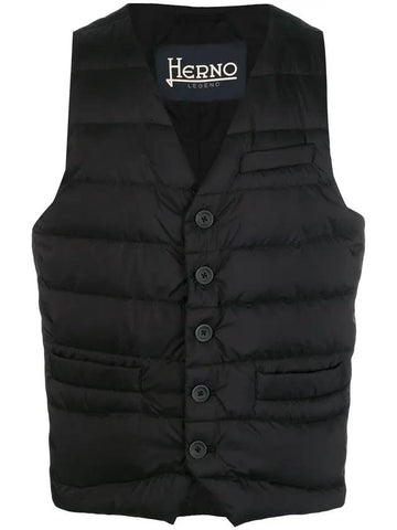 Button-Up Padded Vest Black - HERNO - BALAAN 1