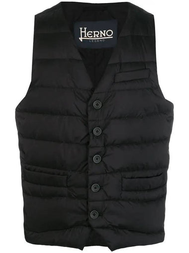 Button-Up Padded Vest Black - HERNO - BALAAN 1