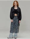Butterfly Sequin Wrap A-Line Skirt Set Black - OPENING SUNSHINE - BALAAN 3