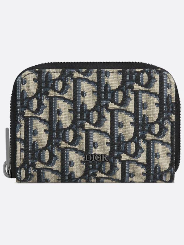 Zipper Jacquard Card Wallet Black Beige - DIOR - BALAAN 2