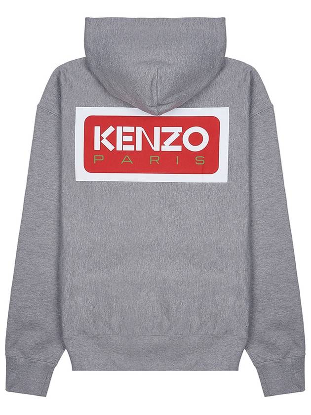 Paris Logo Oversized Hoodie Pearl Grey - KENZO - BALAAN 4