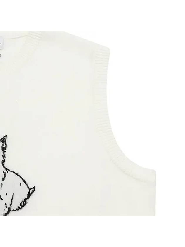 Terrier point knit vest 2003LXVWWHITE - BLACK&WHITE - BALAAN 3