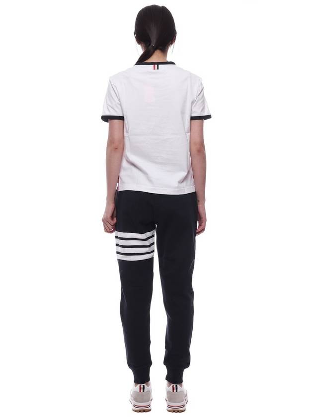 Asymmetric Hem Short Sleeve T-Shirt White - THOM BROWNE - BALAAN 6