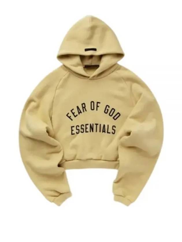 Logo Detail Cropped Hoodie Yellow - FEAR OF GOD ESSENTIALS - BALAAN 2