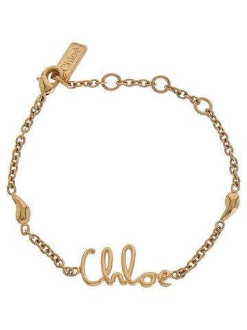 vintage gold logo pendant leather bracelet - CHLOE - BALAAN 1