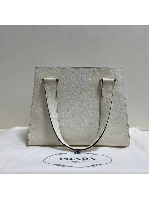 Triangle Logo Saffiano Top Handle Tote Bag 9Y1NLW - PRADA - BALAAN 4