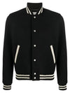 Teddy Wool Bomber Jacket  Black - SAINT LAURENT - BALAAN 3