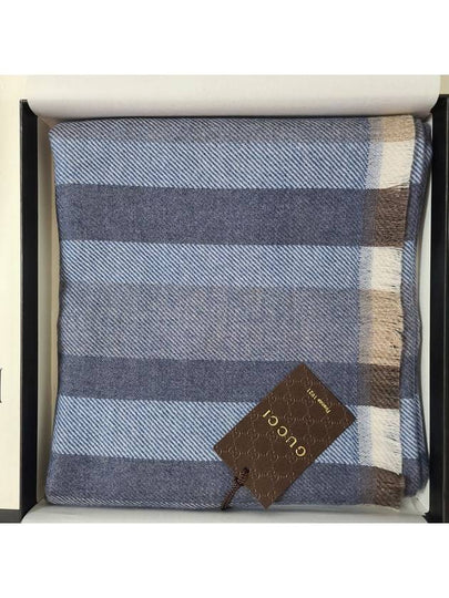 Wool material blue gray double sided muffler 387574 4G200 1677 - GUCCI - BALAAN 2