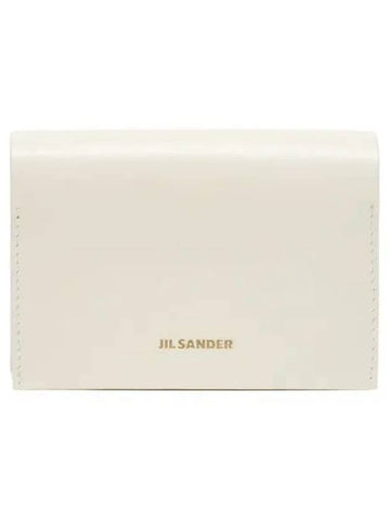 Origami Logo Calf Leather Card Wallet White - JIL SANDER - BALAAN 1