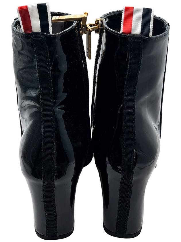 Black Soft Patent Leather Mid Ankle Boots N - THOM BROWNE - BALAAN 6