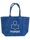 Yenky Embroidered Logo Shopper Tote Bag Blue - ISABEL MARANT - BALAAN 2