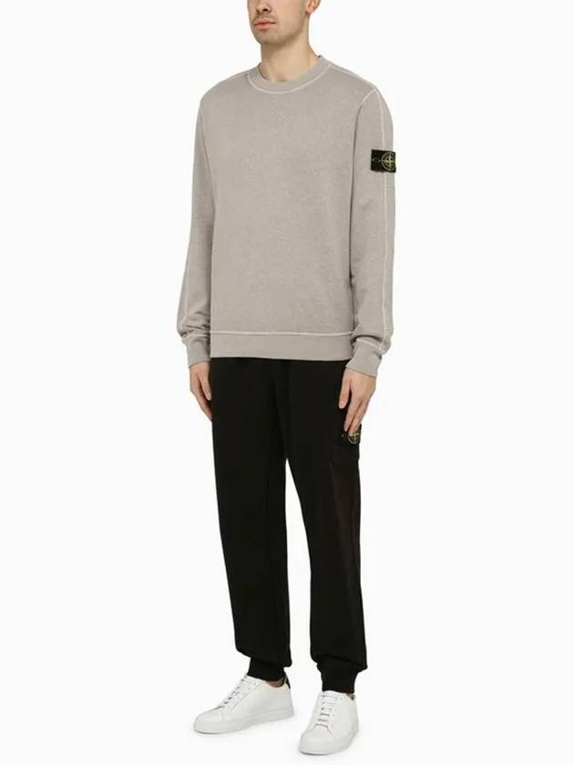 Garment Dyed Malfile Crewneck Sweatshirt Grey Heather - STONE ISLAND - BALAAN 3