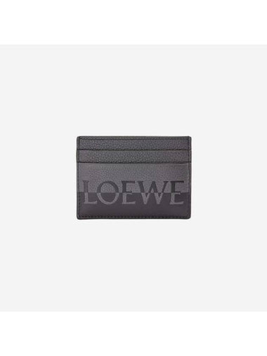 Signature Plain Calfskin Card Wallet Anthracite Black - LOEWE - BALAAN 1