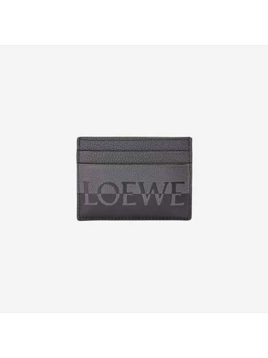 Signature Plain Calfskin Card Holder Anthracite Black - LOEWE - BALAAN.