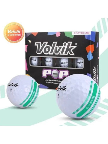 Pop 3 Piece Golf Ball 1 Dozen 12 Ball White - VOLVIK - BALAAN 1