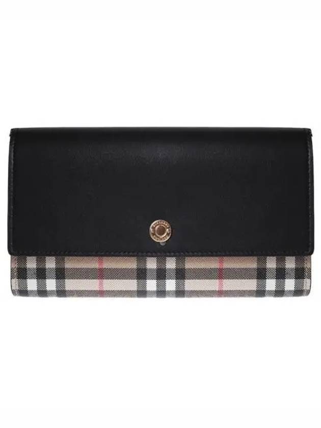 Hannah Check Leather Cross Bag Black Beige - BURBERRY - BALAAN 2