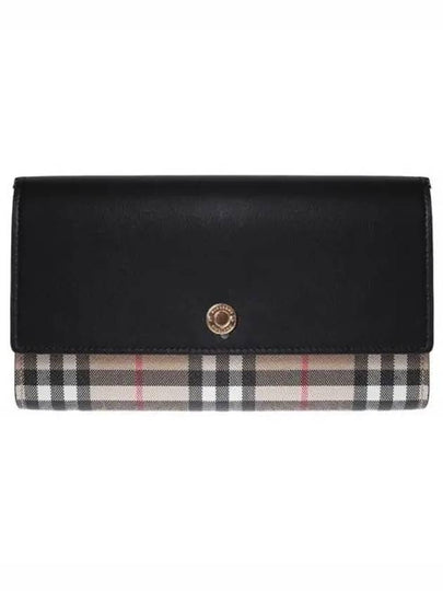 Hannah Check Leather Cross Bag Black Beige - BURBERRY - BALAAN 2