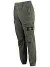 Stretch Cotton Cargo Straight Pants Green - STONE ISLAND - BALAAN 4