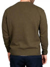 Lambswool GRS Crew Neck Knit Top Green - CP COMPANY - BALAAN 3