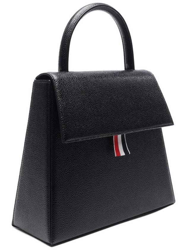 Trapeze Leather Tote Bag Black - THOM BROWNE - BALAAN 4