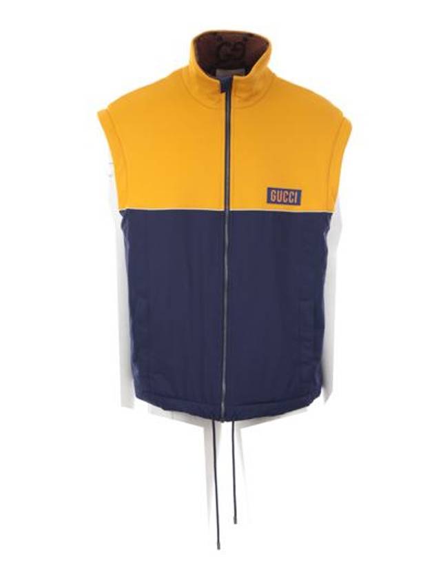 detachable sleeve jersey jacket yellow blue - GUCCI - BALAAN 4