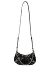 Le Cagol Mini Silver Chain Crocodile Shoulder Bag Black - BALENCIAGA - BALAAN 2