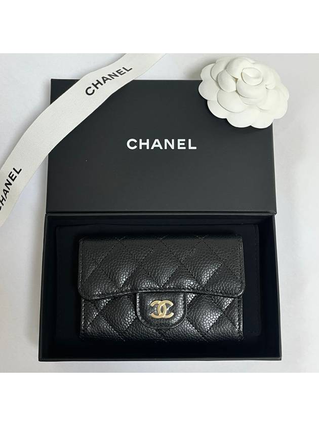 Classic card wallet caviar gold black AP0214 STK - CHANEL - BALAAN 1