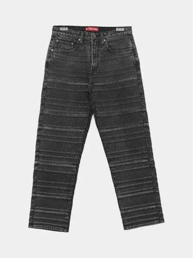 Back pocket steel logo layered jean denim men s pants FW22P19 BLACK 270618 1039993 - SUPREME - BALAAN 1