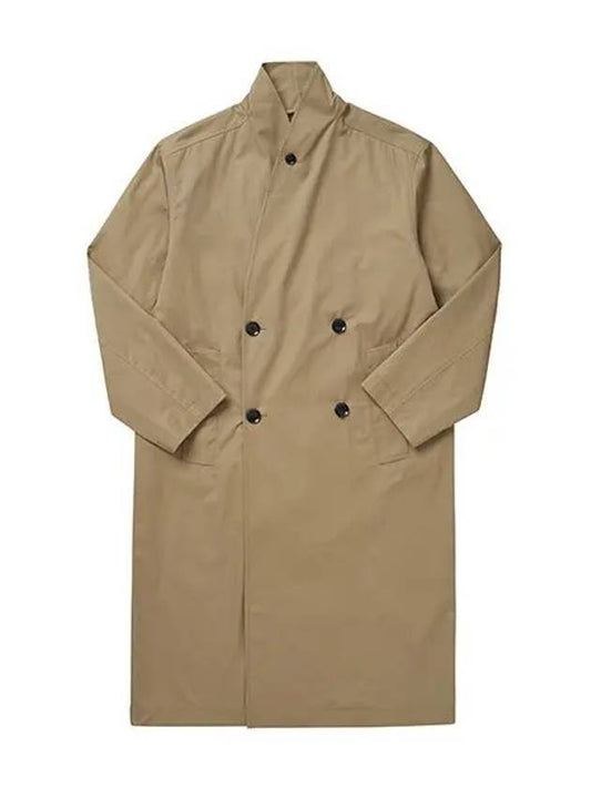 Double Breasted Wrap Collar Trench Coat Beige - LEMAIRE - BALAAN 1